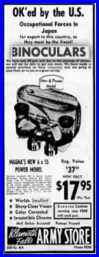 1951 Miniature Binoculars Advertisement